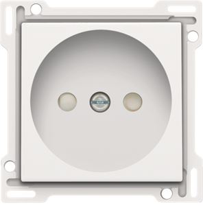 NIKO Afwerkingsset voor stopcontact met penaarde en beschermingsafsluiters, inbouwdiepte 28,5 mm, white [101-66601]