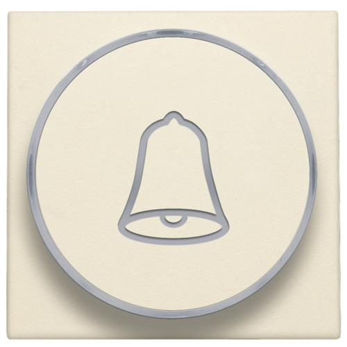 NIKO Afwerkingsset met doorschijnende ring met belsymbool voor drukknop 6 A met amberkleurige led met E10-lampvoet, cream [100-64007]