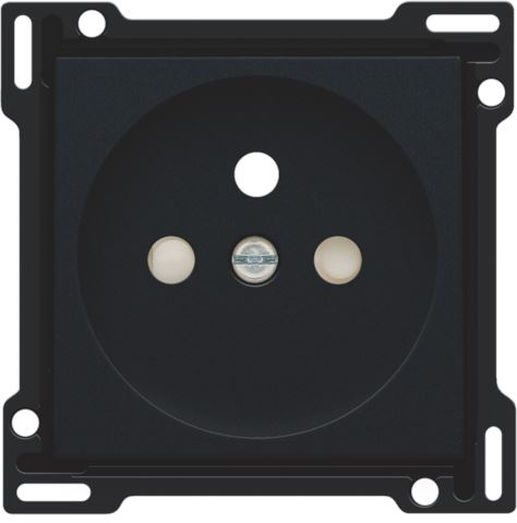 NIKO Enjoliveur simple pour prise de courant avec 2p+a (broche) + sécurité, noir [161-66601]