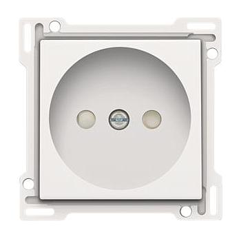 NIKO Afwerkingsset voor stopcontact met penaarde en beschermingsafsluiters, inbouwdiepte 28,5 mm, white [101-66601]