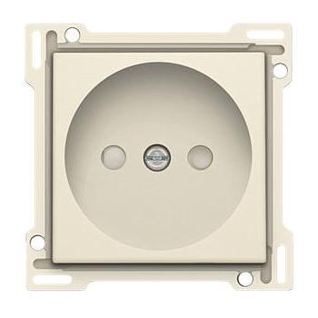 NIKO Afwerkingsset voor stopcontact zonder aarding met beschermingsafsluiters, inbouwdiepte 21 mm, cream [100-66501]
