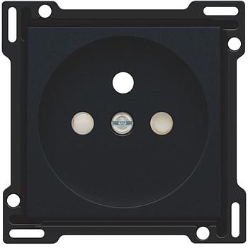 NIKO Afwerkingsset voor stopcontact met penaarde en beschermingsafsluiters, inbouwdiepte 28,5 mm, black coated [161-66601]